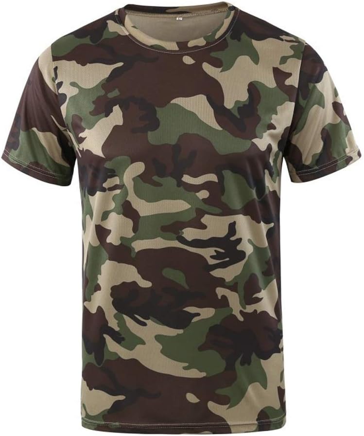 NSUQOA JSEIAJB Quick Dry Camouflage T Shirt Men O-Neck Short Sleeve Breathable Tee Tops Camo Fitness T-Shirts(D,S Code) - Image 5