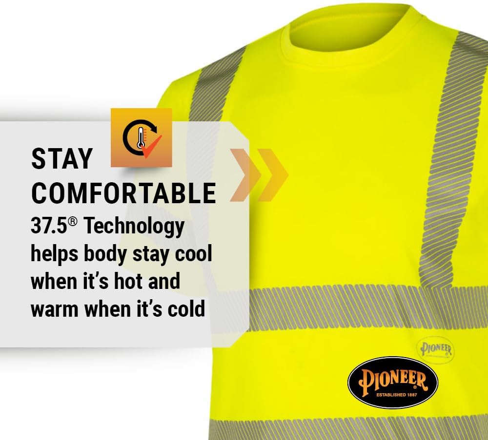 Pioneer Hi Vis Cooling Shirt - Class 3 Safety T-Shirt - for Construction, Roadway, Traffic - Image 2
