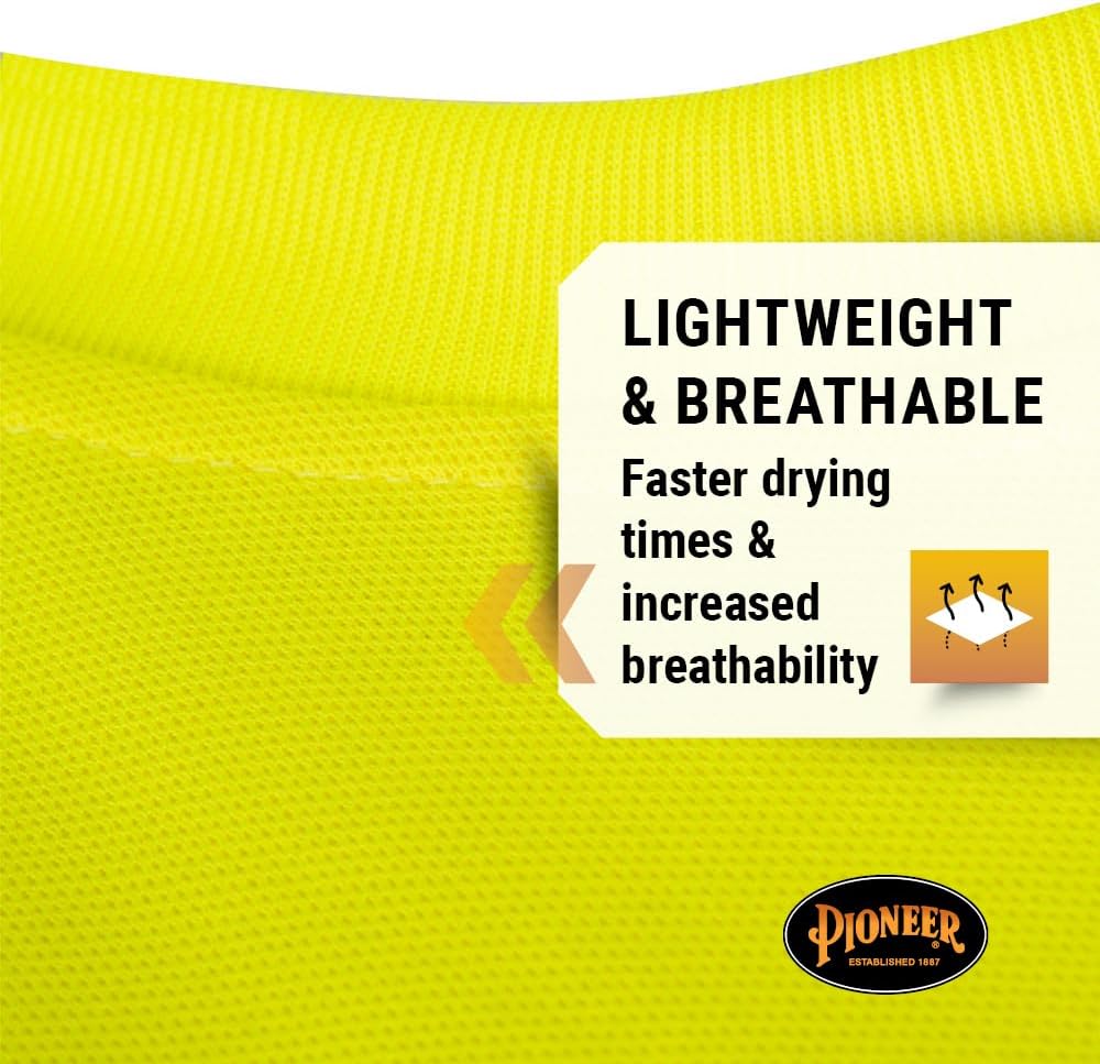 Pioneer Hi Vis Cooling Shirt - Class 3 Safety T-Shirt - for Construction, Roadway, Traffic - Image 5