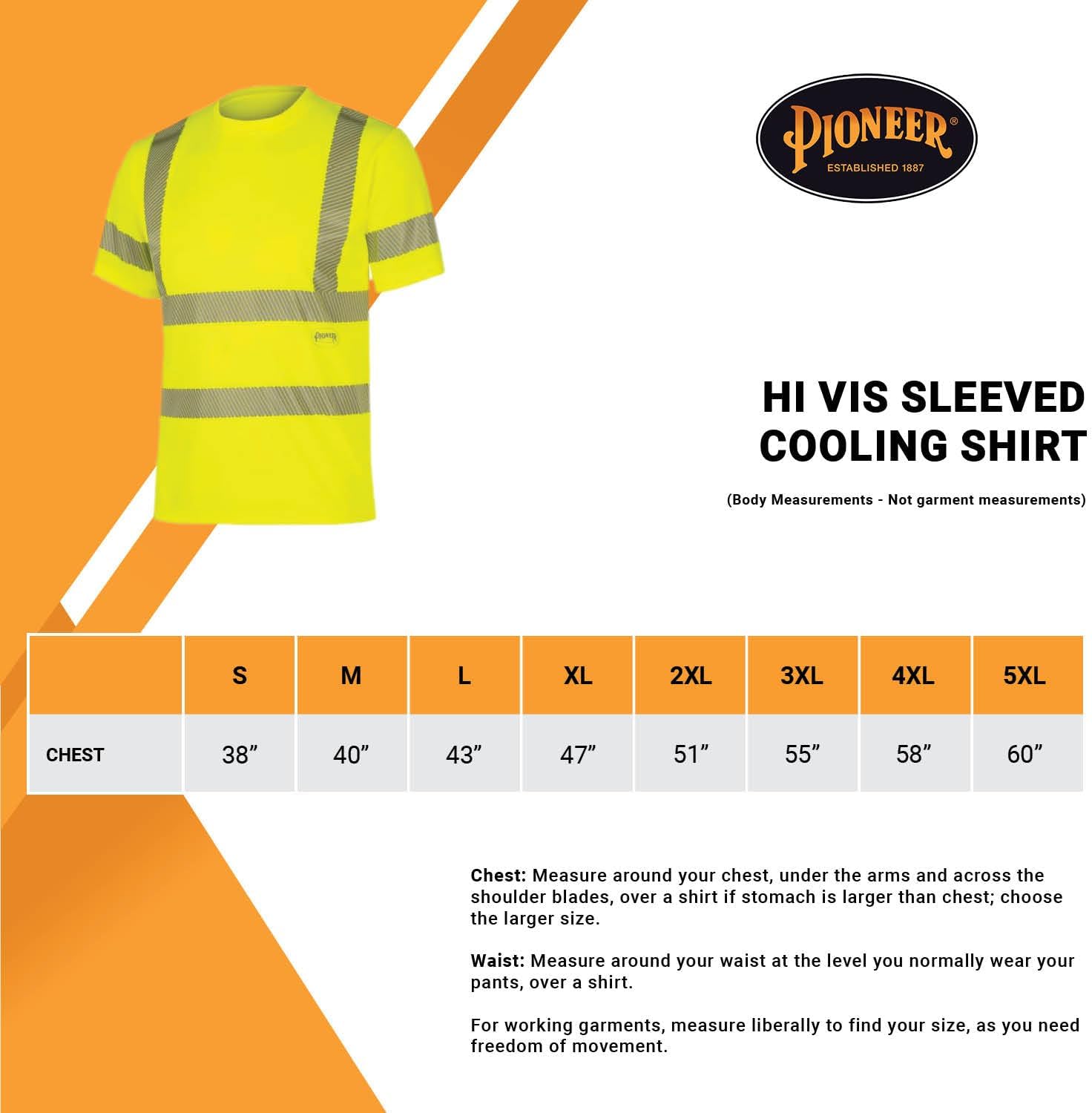 Pioneer Hi Vis Cooling Shirt - Class 3 Safety T-Shirt - for Construction, Roadway, Traffic - Image 6