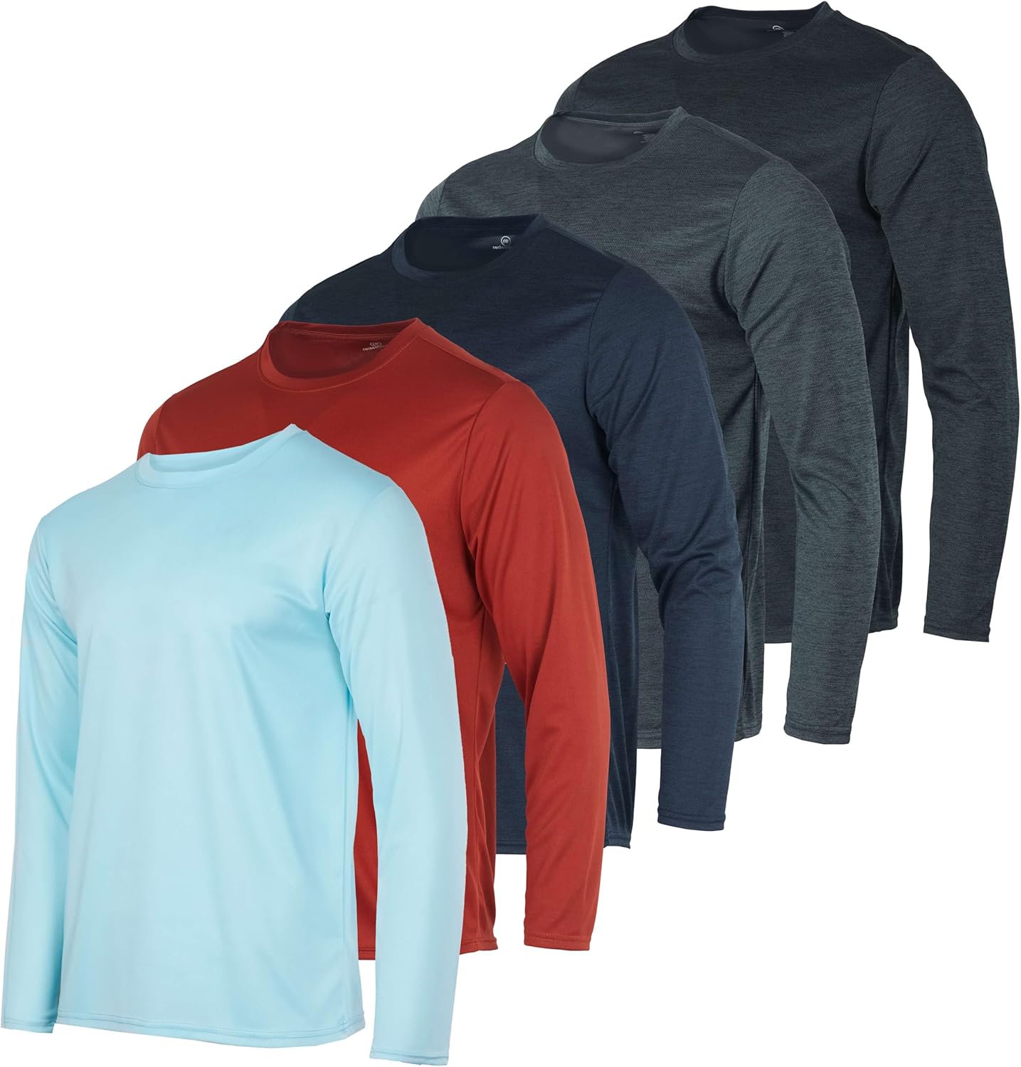 Real Essentials 3 & 5 Pack: Men's Mesh Quick Dry Athletic Long Sleeve T-Shirt UPF SPF UV Sun (Available in Big & Tall) - Image 18