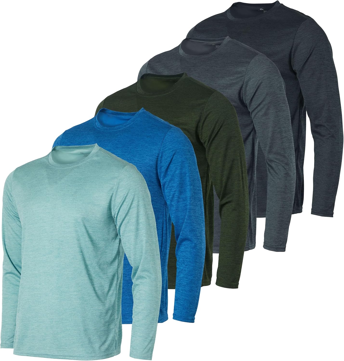 Real Essentials 3 & 5 Pack: Men's Mesh Quick Dry Athletic Long Sleeve T-Shirt UPF SPF UV Sun (Available in Big & Tall) - Image 13