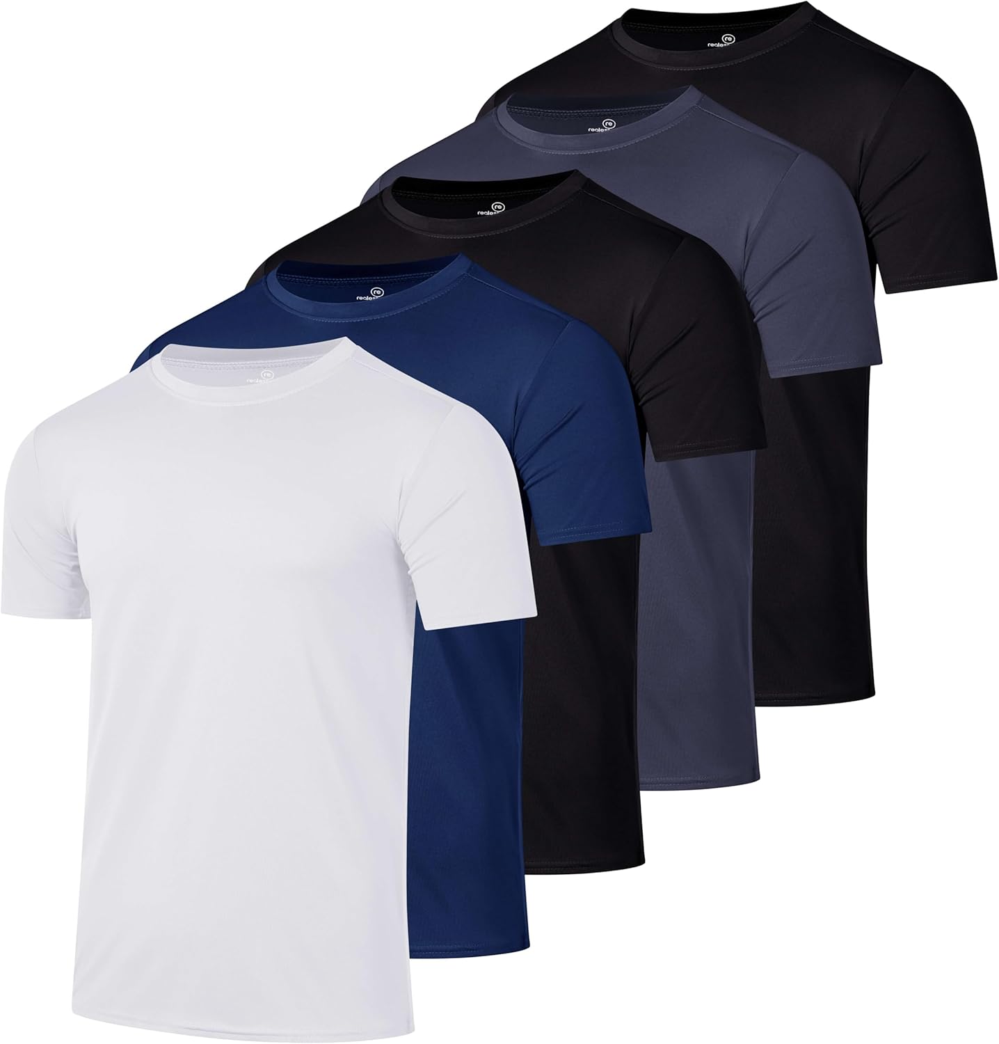 Real Essentials 5 Pack: Men\u2019s Short Sleeve Dry Fit T-Shirts \u2013 Moisture Wicking Athletic Workout Gym Fitness Casual Tees - Image 23