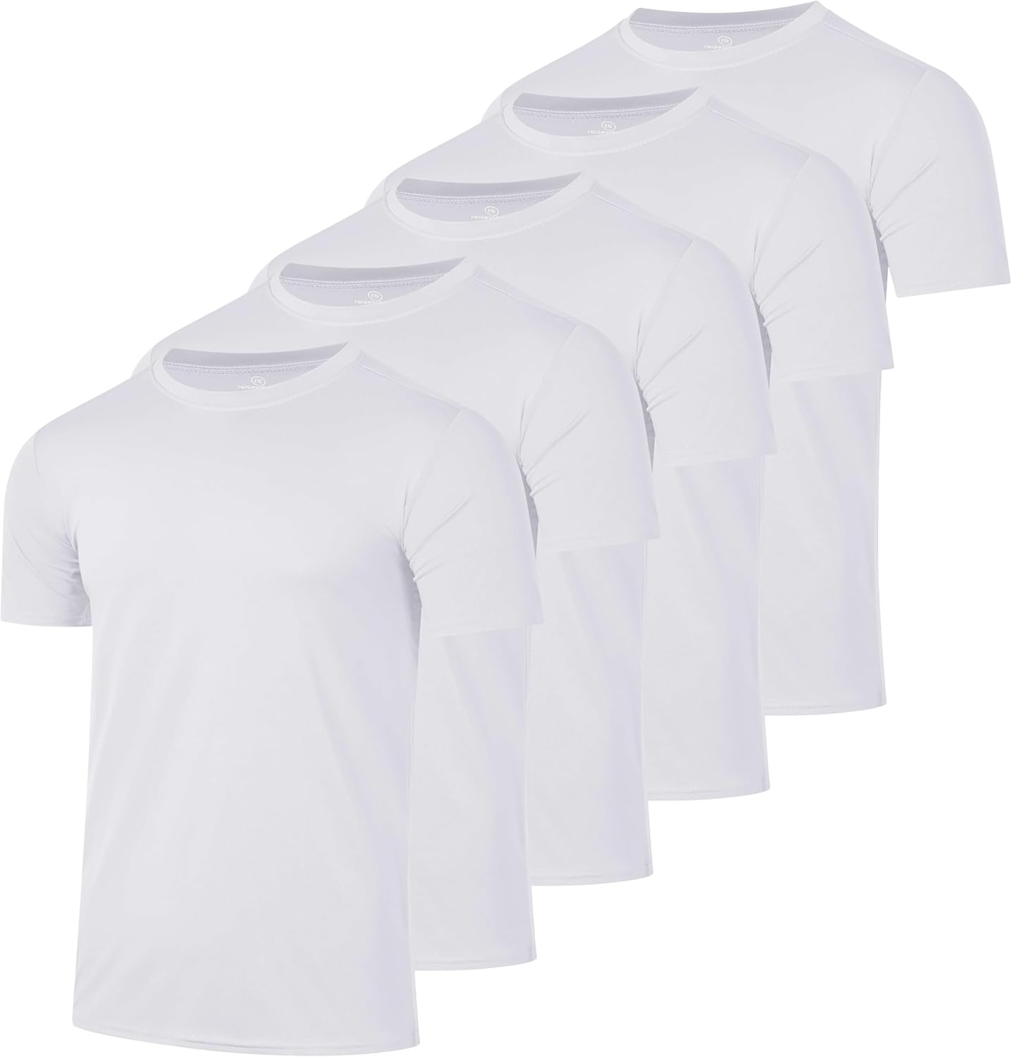 Real Essentials 5 Pack: Men\u2019s Short Sleeve Dry Fit T-Shirts \u2013 Moisture Wicking Athletic Workout Gym Fitness Casual Tees - Image 18