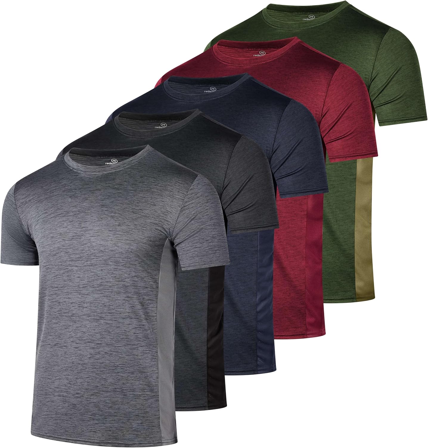 Real Essentials 5 Pack: Men\u2019s Short Sleeve Dry Fit T-Shirts \u2013 Moisture Wicking Athletic Workout Gym Fitness Casual Tees - Image 20