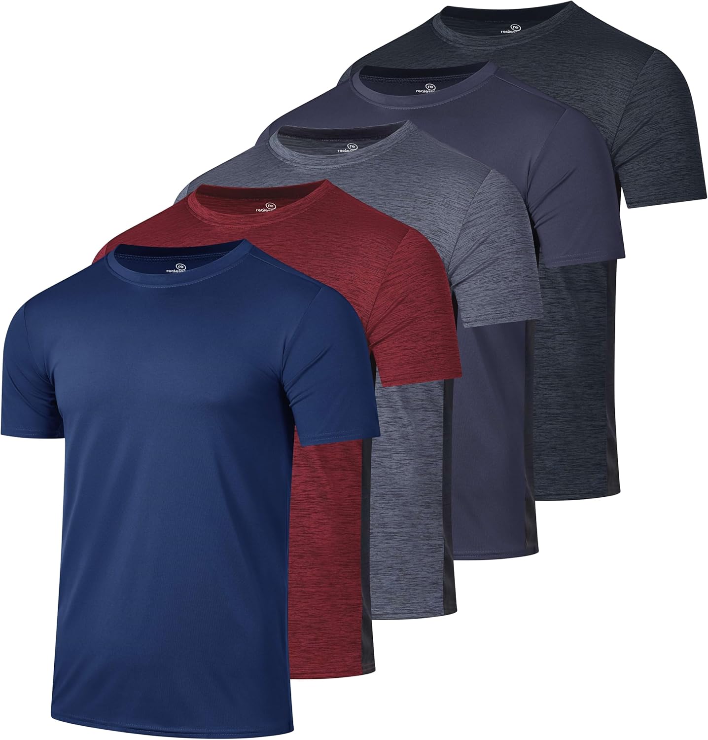 Real Essentials 5 Pack: Men\u2019s Short Sleeve Dry Fit T-Shirts \u2013 Moisture Wicking Athletic Workout Gym Fitness Casual Tees - Image 13
