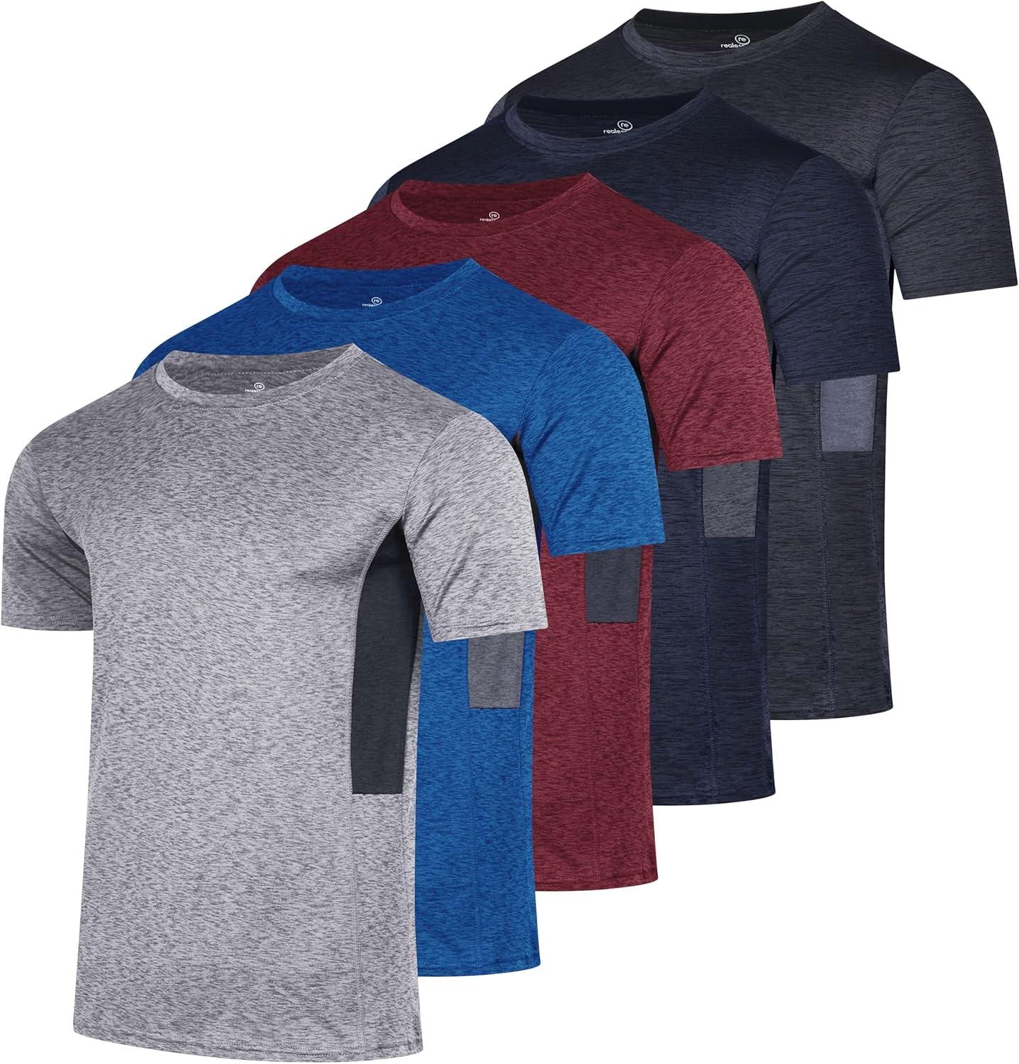 Real Essentials 5 Pack: Men\u2019s Short Sleeve Dry Fit T-Shirts \u2013 Moisture Wicking Athletic Workout Gym Fitness Casual Tees - Image 16