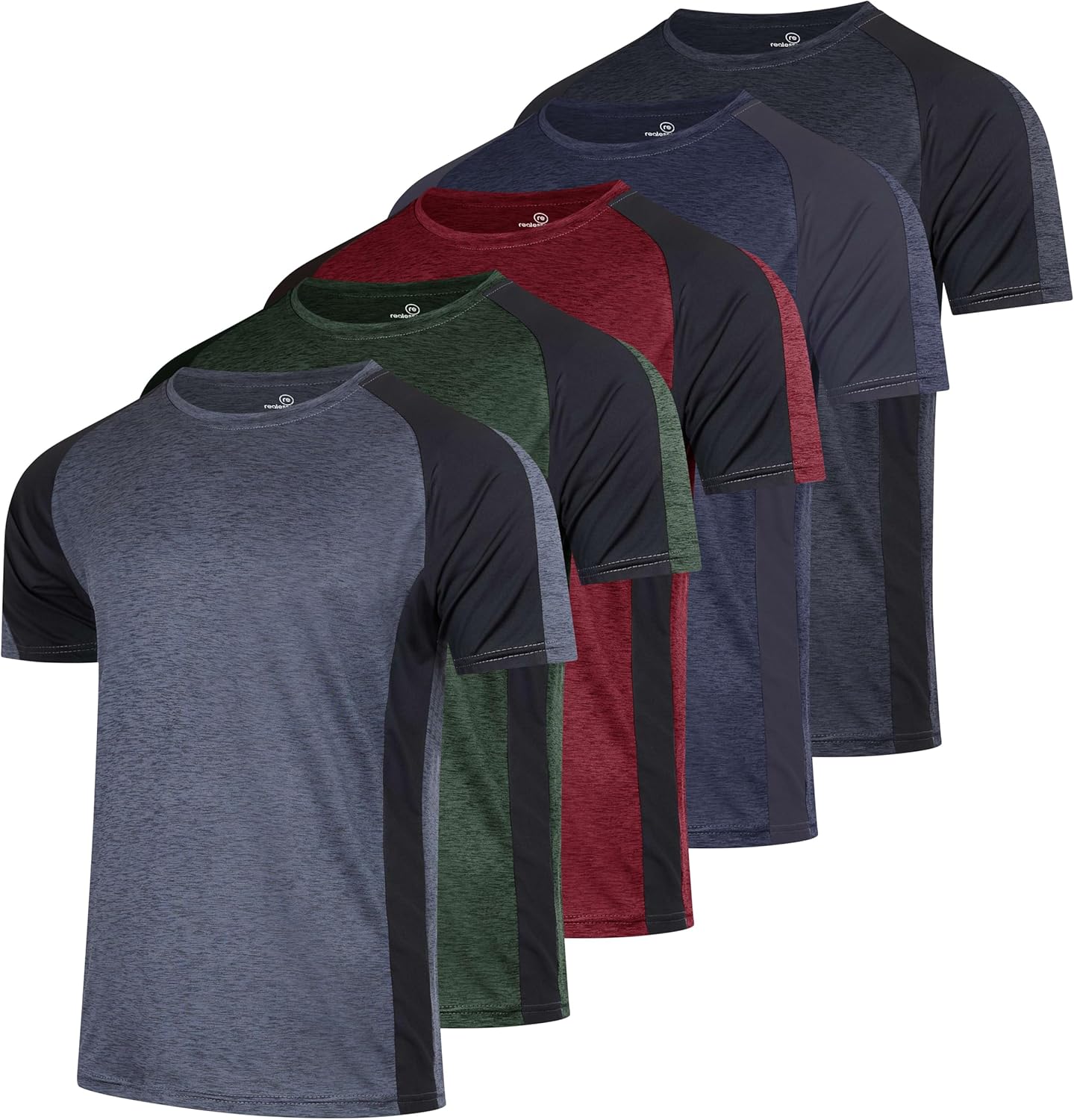 Real Essentials 5 Pack: Men\u2019s Short Sleeve Dry Fit T-Shirts \u2013 Moisture Wicking Athletic Workout Gym Fitness Casual Tees - Image 11