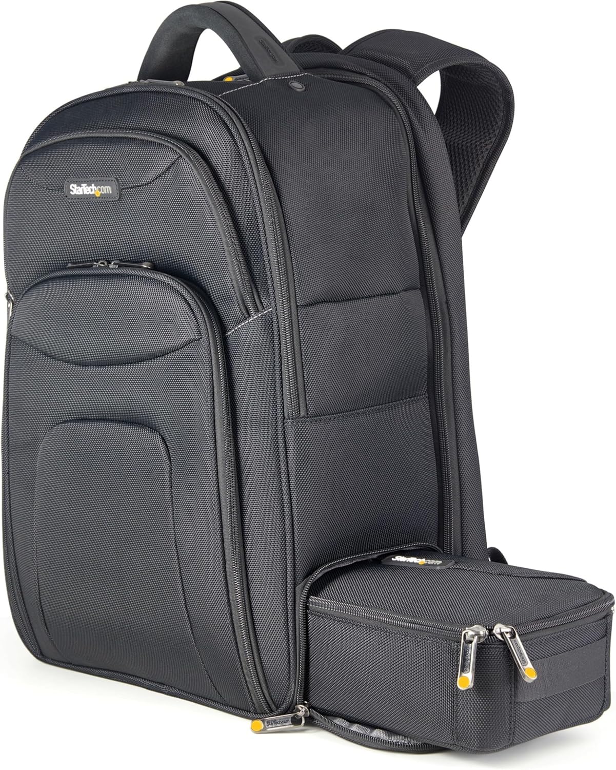 StarTech.com Unisex Backpack Ergonomic Computer Bag with Removable Accessory Case-Laptop\/Tablet Pockets-Nylon, Black, 17.3" Professional IT Tech Backpack for Work\/Travel\/Commute (NTBKBAG173)