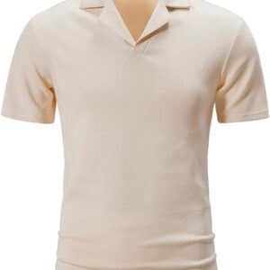 THJKUPO Men's Solid Color Short-Sleeved Shirt Casual Lightweight