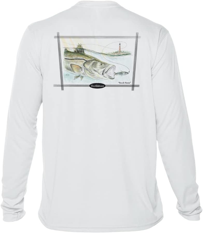 Tru Addixion Long Sleeve Dry Fit Moisture Wicking UPF 50, UV Protection, T Shirt, Snook, Lightweight, Fishing, Outdoor