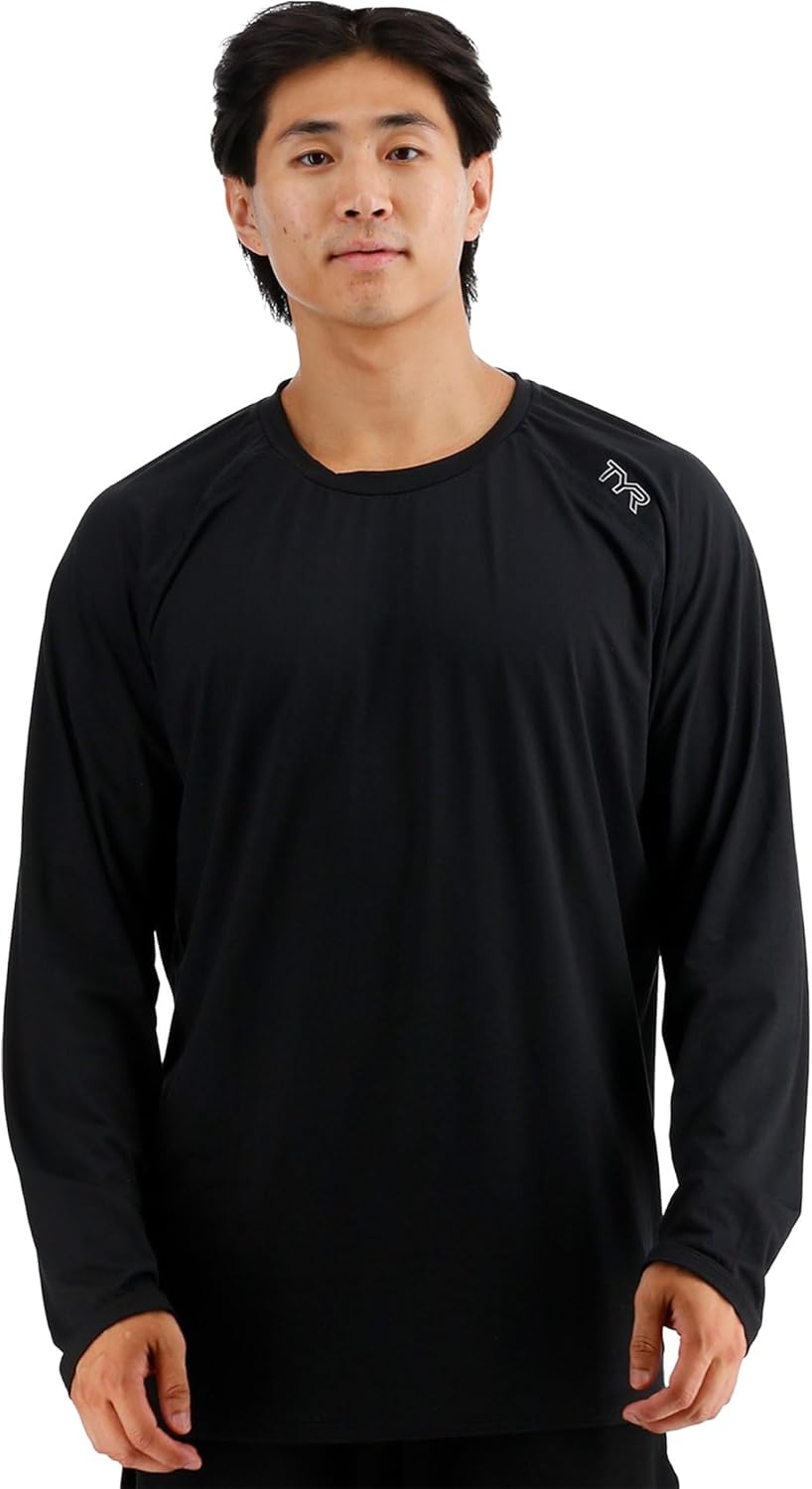 TYR Men's Athletic Performance Workout Raglan Long Sleeve Tech Tee