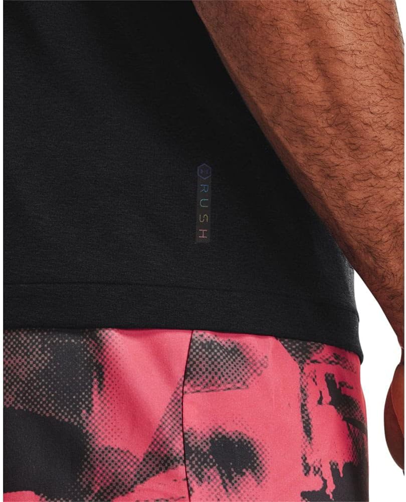 Under Armour Rush Seamless Short-Sleeve Shirt - Men's Halo Gray\/Black - Image 4