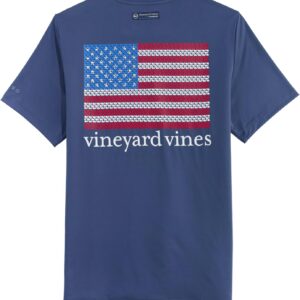 vineyard vines Men's Micro Whale Flag Short-Sleeve Harbor Performance Tee