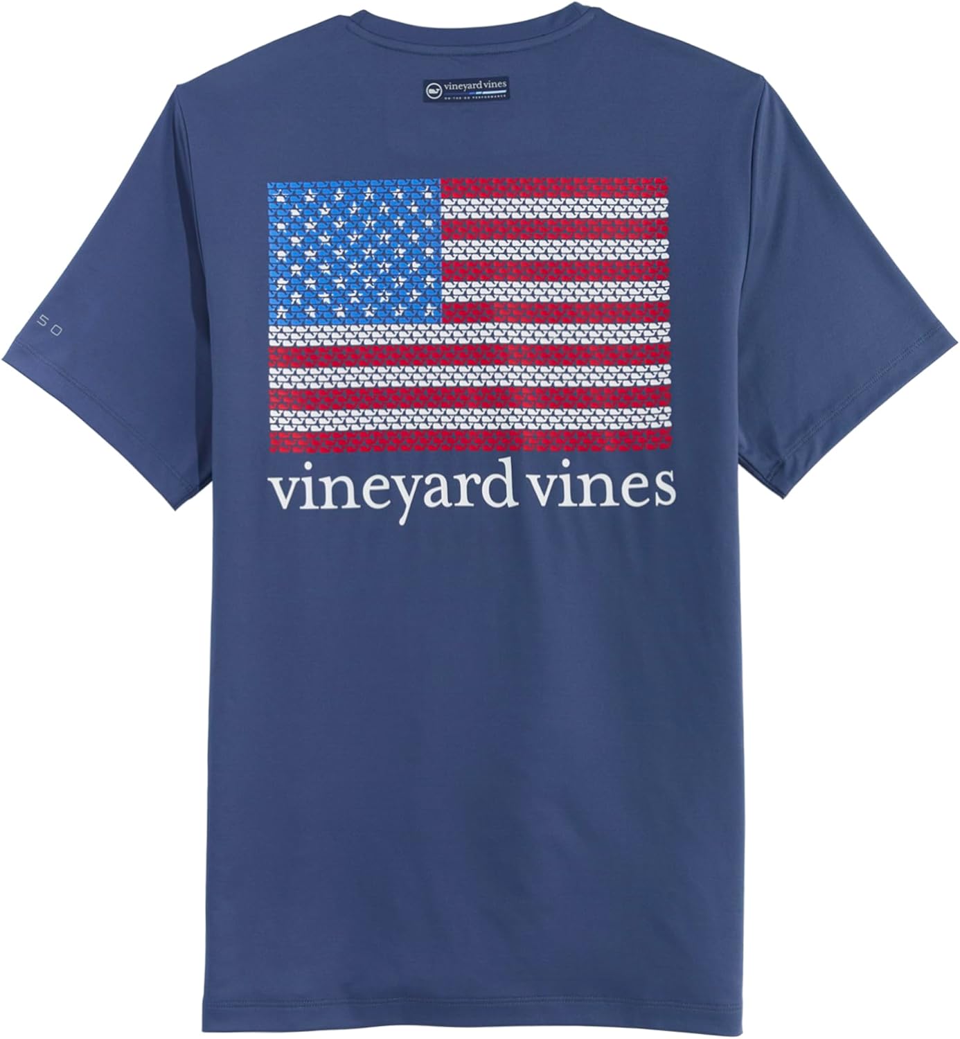 vineyard vines Men's Micro Whale Flag Short-Sleeve Harbor Performance Tee