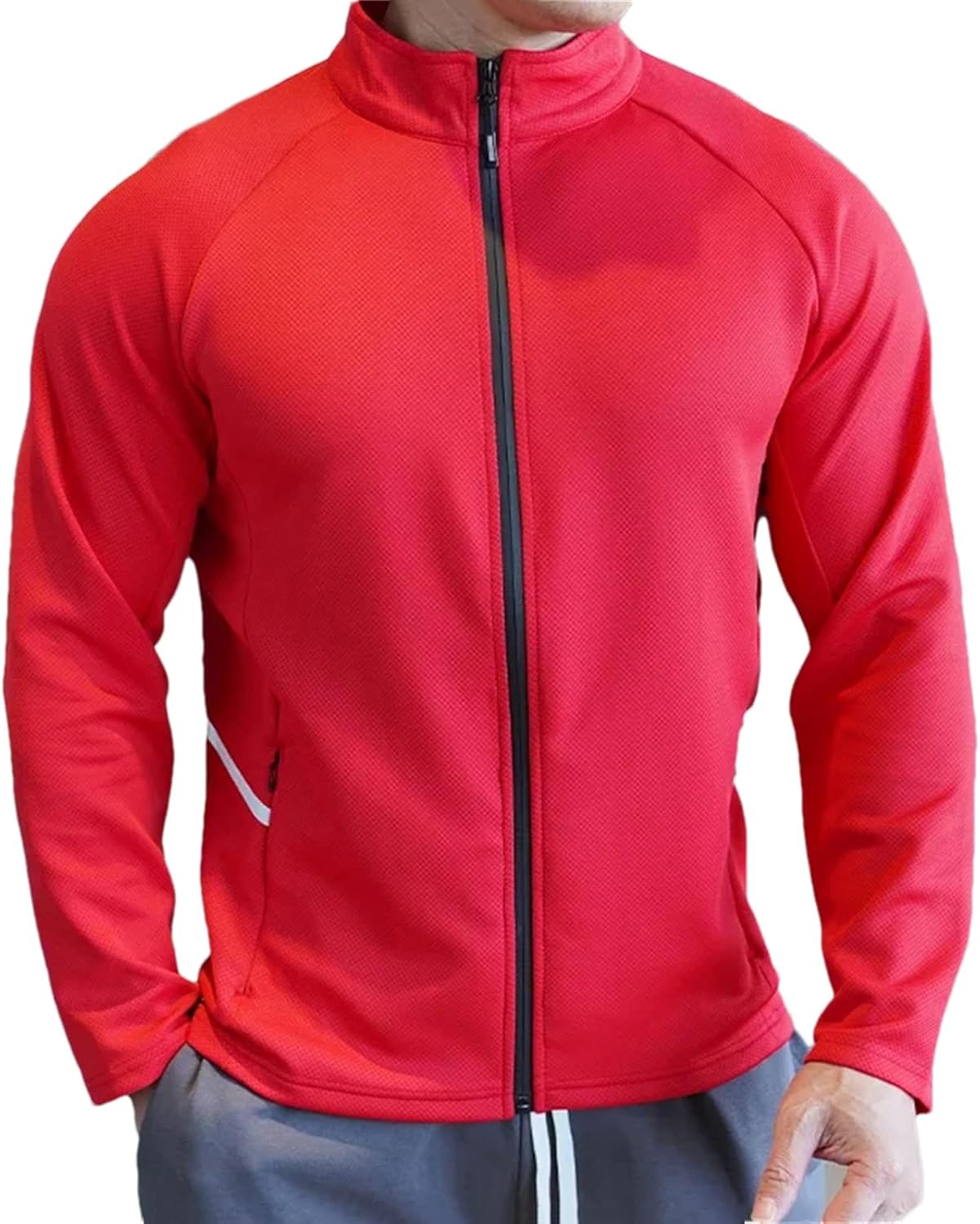 VMAKBUWIS Men's Jacket Sports Jersey Zip Up Long Sleeve T-Shirts Quick Dry Gym Fitness Coats Running Sweatshirts - Image 12