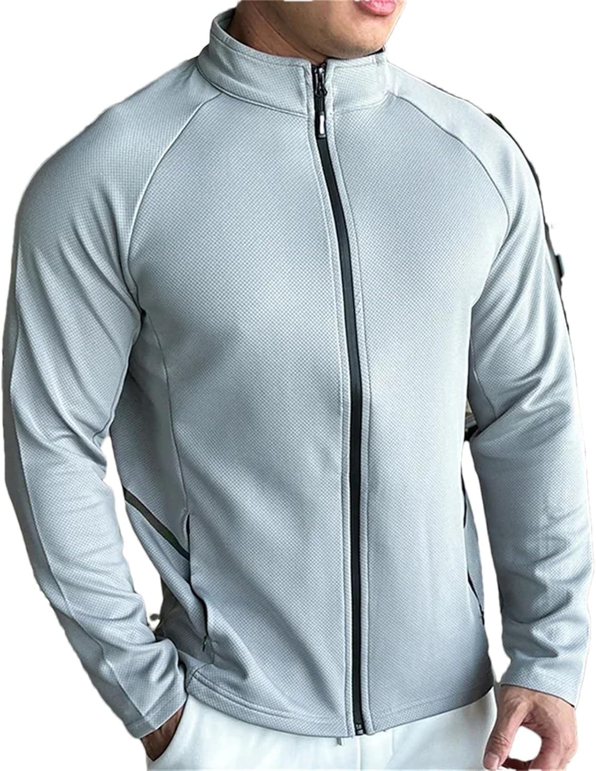 VMAKBUWIS Men's Jacket Sports Jersey Zip Up Long Sleeve T-Shirts Quick Dry Gym Fitness Coats Running Sweatshirts - Image 10