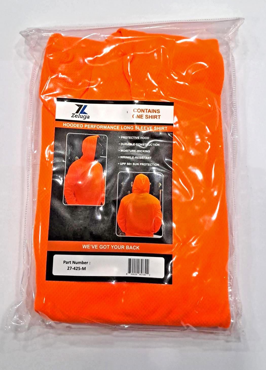 Zeluga Sun Protection UPF 50+ Safety Construction T-Shirts, High Visibility Hoodie, Polyester and Cotton Long Sleeve Hooded - Image 5