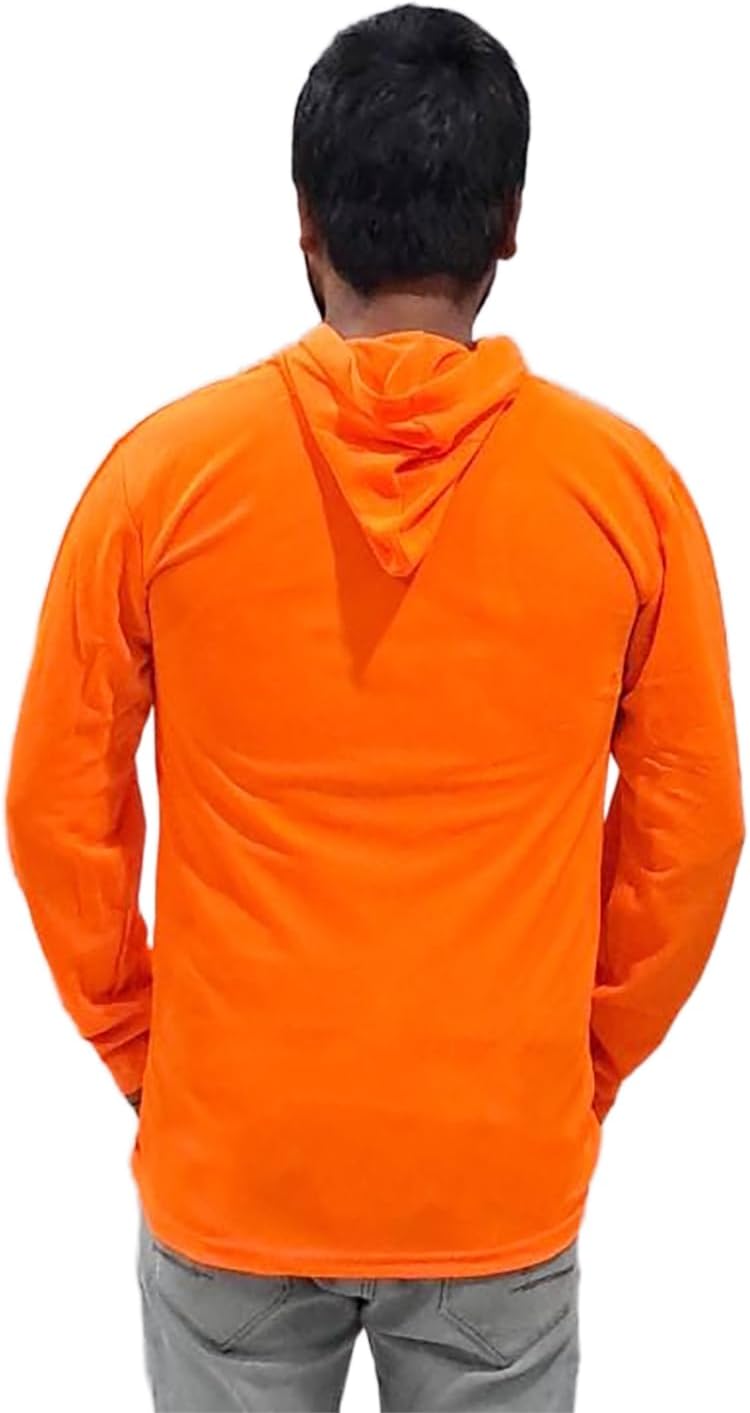 Zeluga Sun Protection UPF 50+ Safety Construction Work T-Shirts, High Visibility Hoodie, Polyester Long Sleeve Hooded - Image 3